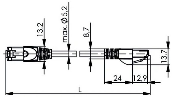 Produktbild: Teleg&auml;rtner 100009015 RJ45 Patchkabel CAT 6a S/FTP 10.0 m Rot Flammwidrig, mit Knickschutzt&uuml;lle 1 St.