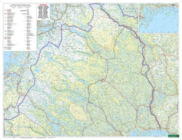 Produktbild: Freytag & berndt Stra&szlig;enkarte Schweden Nord, Schwedisch Lappland - Ume&aring; - &Ouml;stersund 1:400.000
