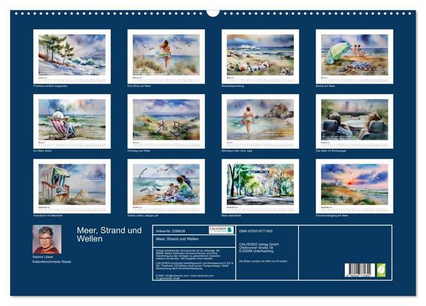 Produktbild: Meer, Strand und Wellen (Wandkalender 2027 DIN A2 quer), CALVENDO Monatskalender
