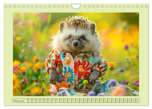 Produktbild: Zauberhafte Igel-Models. Blumiger Stil in der Natur (Wandkalender 2026 DIN A4 quer), CALVENDO Monatskalender