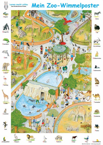 Produktbild: Mein Zoo-Wimmelposter + 2 Posterschienen