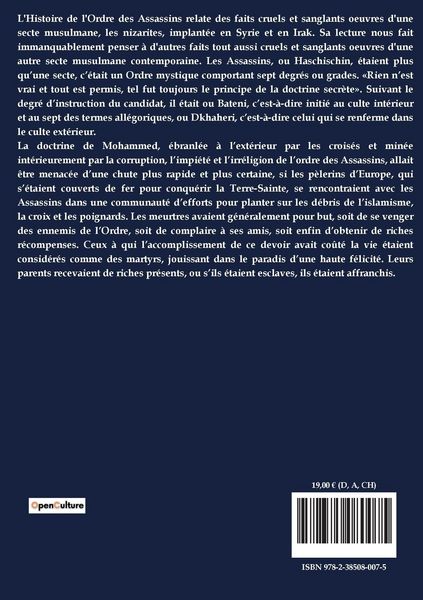 Produktbild: Histoire de l'ordre des Assassins
