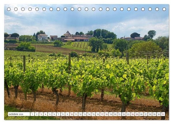 Produktbild: D&eacute;couvrir la r&eacute;gion Nouvelle-Aquitaine (Calendrier de bureau 2026 DIN A5 vertical), CALVENDO calendrier mensuel