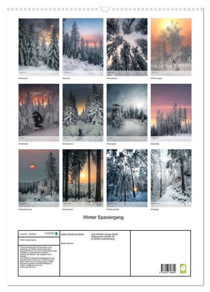 Produktbild: Winter Spaziergang (Wandkalender 2026 DIN A2 hoch), CALVENDO Monatskalender