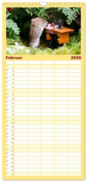 Produktbild: Familienplaner 2026 - Die R&ouml;telmaus - neugierig und verfressen mit 5 Spalten (Wandkalender, 21 x 45 cm) CALVENDO