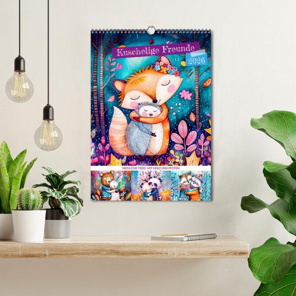 Produktbild: Kuschelige Freunde - Niedliche Tiere mit Herz und Pfoten (Wandkalender 2026 DIN A3 hoch), CALVENDO Monatskalender