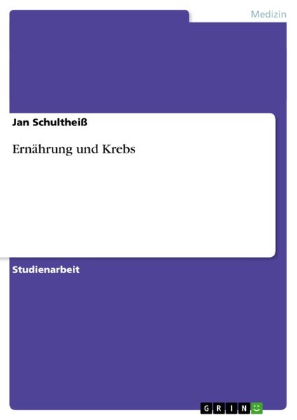 Produktbild: Ern&auml;hrung und Krebs