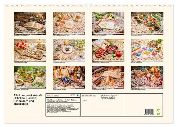 Produktbild: Alte Handwerksk&uuml;nste - Sticken, Backen, Schneidern und Traditionen (Wandkalender 2027 DIN A2 quer), CALVENDO Monatskalender