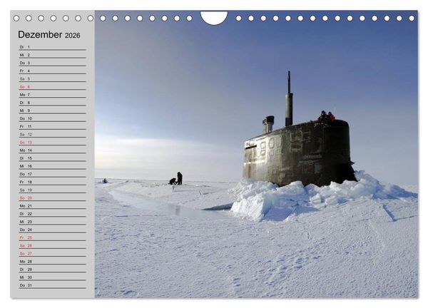 Produktbild: U-Boote. Milit&auml;rische Unget&uuml;me (Wandkalender 2026 DIN A4 quer), CALVENDO Monatskalender