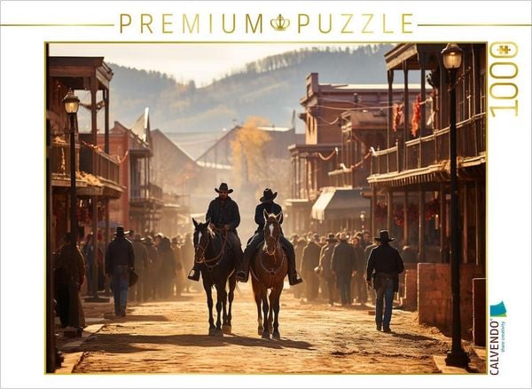 Produktbild: CALVENDO Puzzle Morgens auf den Stra&szlig;en im wilden Westen | 1000 Teile Lege-Gr&ouml;&szlig;e 64x48cm Foto-Puzzle f&uuml;r gl&uuml;ckliche Stunden