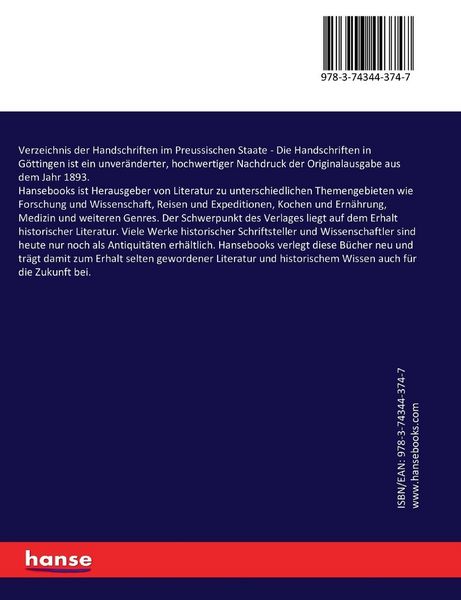 Produktbild: Verzeichnis der Handschriften im Preussischen Staate