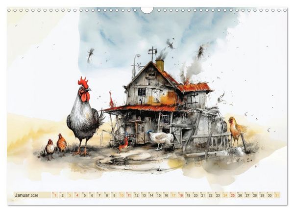 Produktbild: Da ist was los auf dem Bauernhof (Wandkalender 2026 DIN A3 quer), CALVENDO Monatskalender