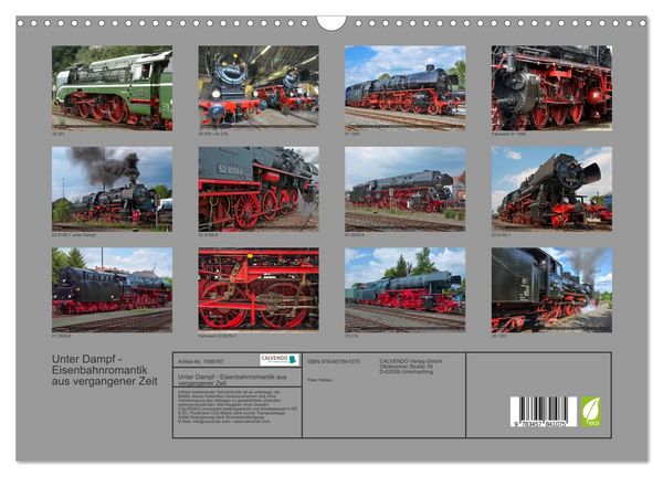 Produktbild: Unter Dampf - Eisenbahnromantik aus vergangener Zeit (Wandkalender 2026 DIN A3 quer), CALVENDO Monatskalender