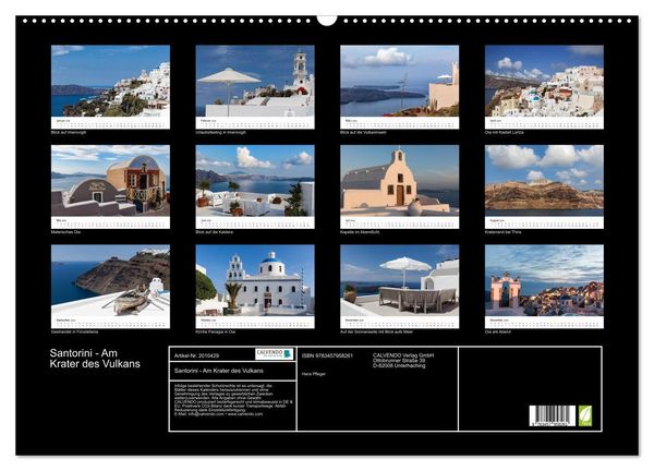 Produktbild: Santorini - Am Krater des Vulkans (Wandkalender 2026 DIN A2 quer), CALVENDO Monatskalender