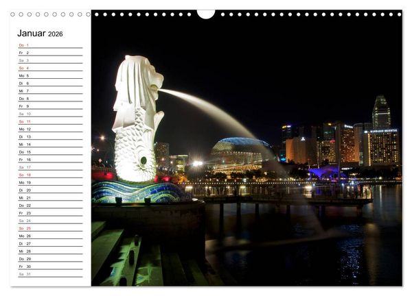 Produktbild: Singapur - Die Farben der Nacht (Wandkalender 2026 DIN A3 quer), CALVENDO Monatskalender