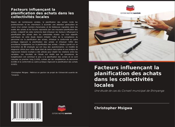 Produktbild: Facteurs influen&ccedil;ant la planification des achats dans les collectivit&eacute;s locales