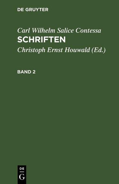 Produktbild: Carl Wilhelm Salice Contessa: Schriften. Band 2