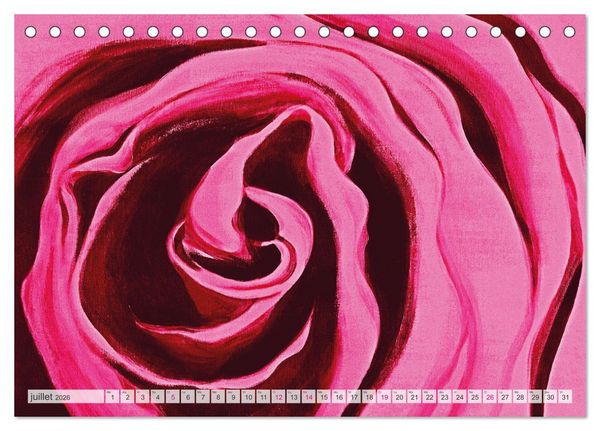 Produktbild: Roses peintes (Calendrier de bureau 2026 DIN A5 vertical), CALVENDO calendrier mensuel