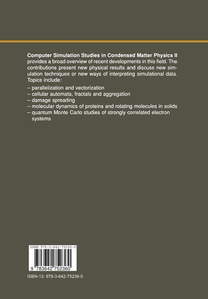 Produktbild: Computer Simulation Studies in Condensed Matter Physics II