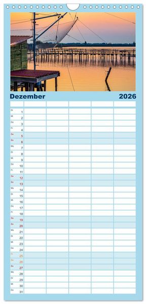 Produktbild: Familienplaner 2026 - ItalienReise Venedig Chioggia Comacchio mit 5 Spalten (Wandkalender, 21 x 45 cm) CALVENDO