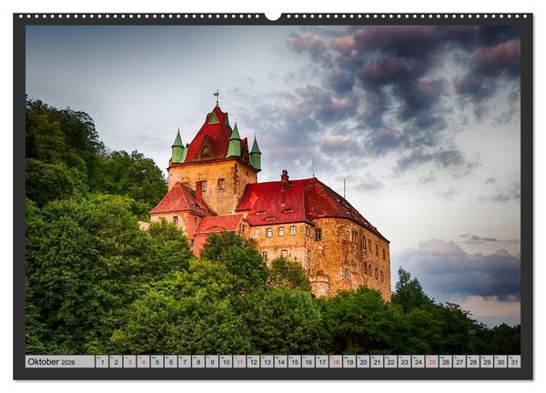 Produktbild: Burgen und Schl&ouml;sser um Dresden (Wandkalender 2026 DIN A2 quer), CALVENDO Monatskalender