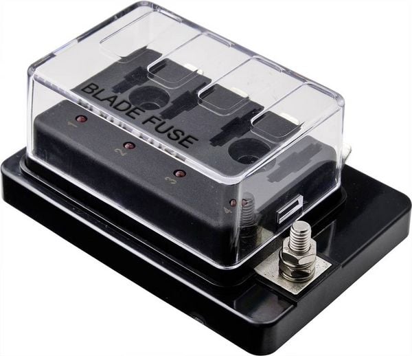 Produktbild: TRU COMPONENTS TC-9070396 TC-9070396 KFZ-Sicherungshalter mit Statusanzeige Passend f&uuml;r (Sicherungen) Flachsicherung Standard 30 A 32 V/DC 1 St.