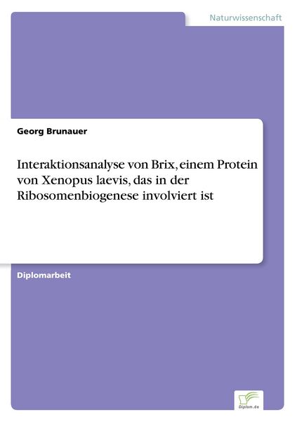 Interaktionsanalyse von Brix, einem Protein von Xenopus laevis, das in der Ribosomenbiogenese involviert ist, Taschenbuch von Georg Brunauer, GRIN,