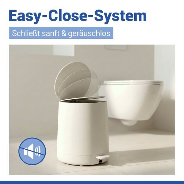Produktbild: Kosmetik Treteimer Mod. Fablo Creme, mit Soft-Touch-Beschichtung, 5 L