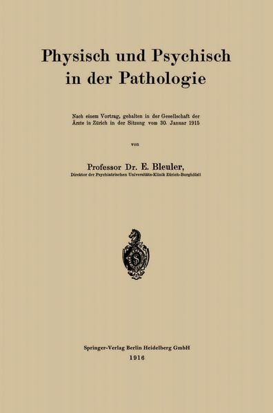 Produktbild: Physisch und Psychisch in der Pathologie