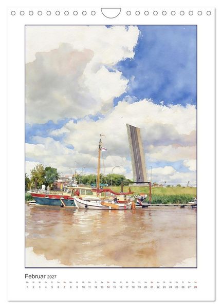 Produktbild: Hafen und Altstadt - Leer in Ostfriesland (Wandkalender 2027 DIN A4 hoch), CALVENDO Monatskalender