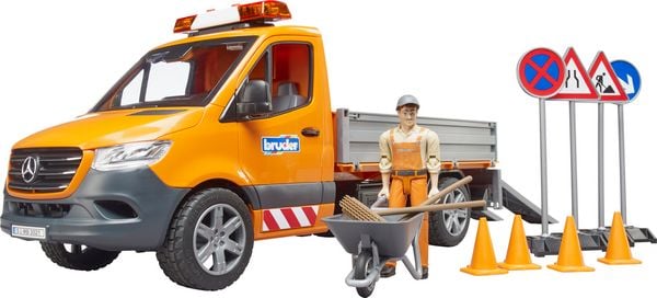 Produktbild: bruder 02677 MB Sprinter Kommunal mitFahrer L+S Modul und Zubeh&ouml;r
