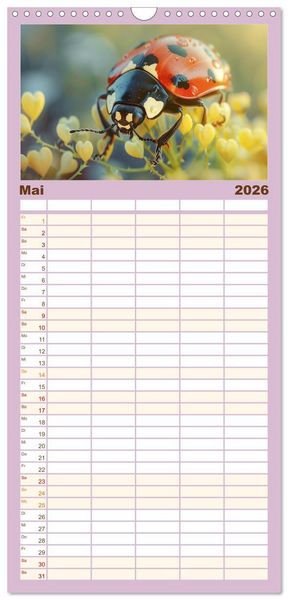 Produktbild: Familienplaner 2026 - Mit dem Herzen der Natur mit 5 Spalten (Wandkalender, 21 x 45 cm) CALVENDO