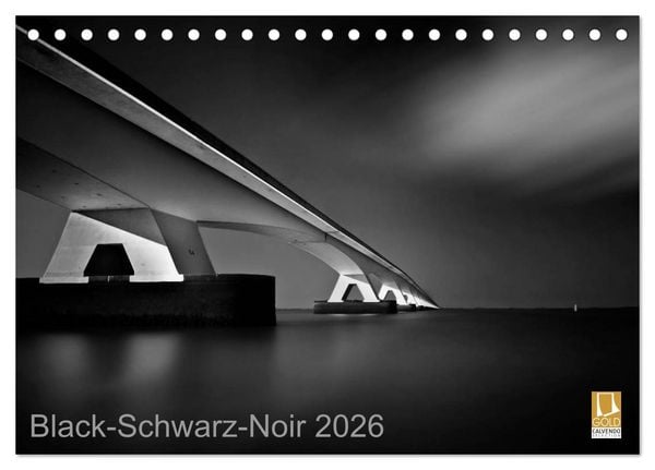 Produktbild: Black-Schwarz-Noir 2026 (Tischkalender 2026 DIN A5 quer), CALVENDO Monatskalender
