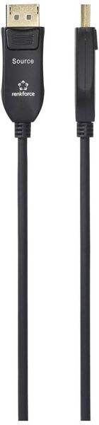 Produktbild: Renkforce Glasfaser / DisplayPort Anschlusskabel DisplayPort Stecker, DisplayPort Stecker 30.00 m Schwarz RF-6117772 8K UHD DisplayPort-Kabel