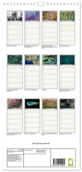 Produktbild: Familienplaner 2026 - Die Erde aus dem All mit 5 Spalten (Wandkalender, 21 x 45 cm) CALVENDO