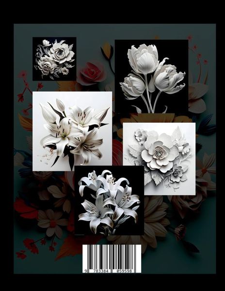 Produktbild: Blumen 3D Malbuch &bdquo;Black & White&ldquo;