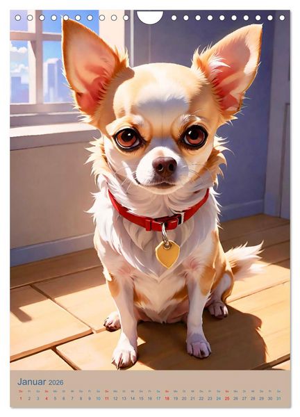 Produktbild: Chihuahuas. Kunstvolle Portr&auml;ts der kleinen Hunde (Wandkalender 2026 DIN A4 hoch), CALVENDO Monatskalender
