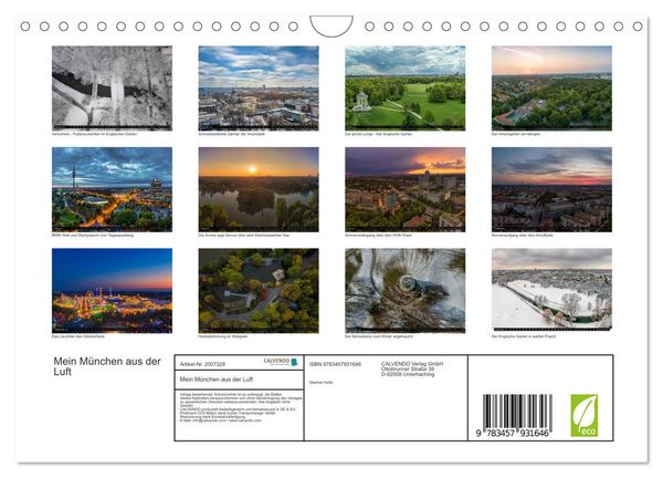 Produktbild: Mein M&uuml;nchen aus der Luft (Wandkalender 2026 DIN A4 quer), CALVENDO Monatskalender