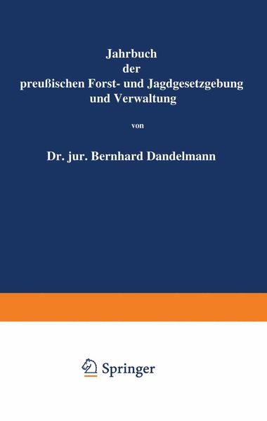 Produktbild: Jahrbuch der Preu&szlig;ischen Forst- und Jagdgesetzgebung und Verwaltung