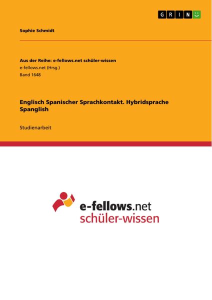 Produktbild: Englisch Spanischer Sprachkontakt. Hybridsprache Spanglish