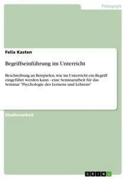 Produktbild: Begriffseinf&uuml;hrung im Unterricht