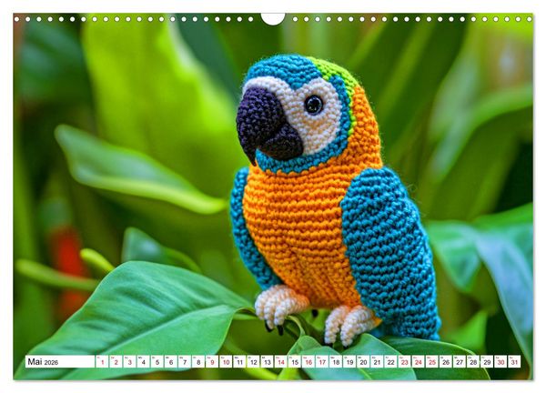Produktbild: Strick-Safari - Gestrickte Tiere zum Verlieben (Wandkalender 2026 DIN A3 quer), CALVENDO Monatskalender