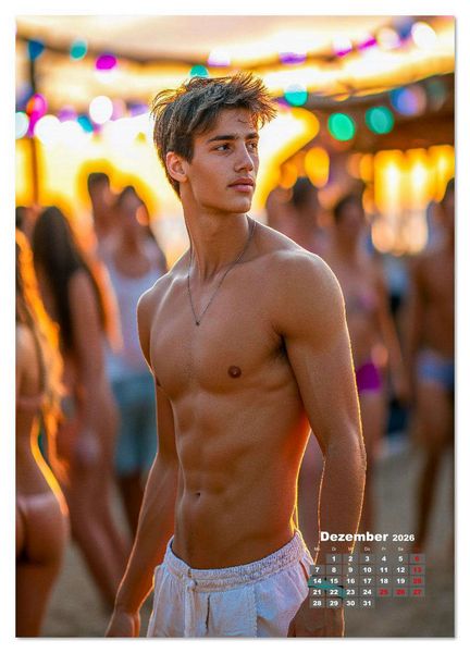 Produktbild: SEXY M&Auml;NNER - Nackte Haut am Strand (hochwertiger Premium Wandkalender 2026 DIN A2 hoch), Kunstdruck in Hochglanz
