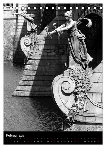 Produktbild: Prag - Die goldene Stadt in monochrom (Tischkalender 2026 DIN A5 hoch), CALVENDO Monatskalender