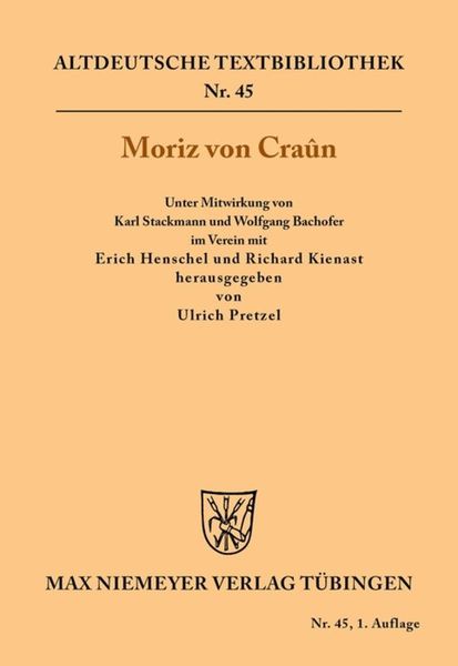Moriz von Craûn, Taschenbuch von , De Gruyter, 9783110982275
