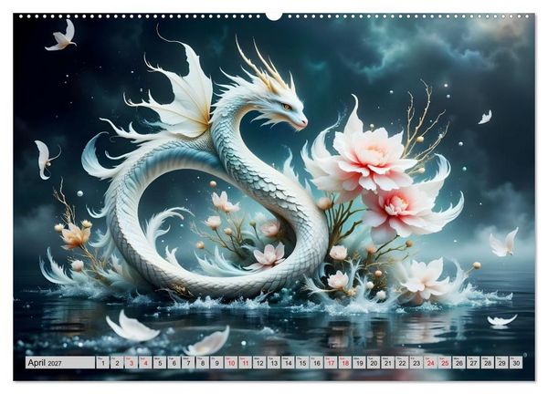 Produktbild: Lotus blossom dragons (High Quality Premium Wall Calendar 2027 DIN A2 landscape),CALVENDO 12 Month Wall Calendar