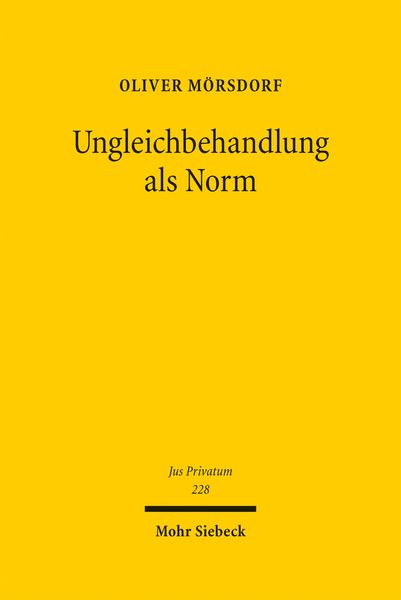Produktbild: Ungleichbehandlung als Norm