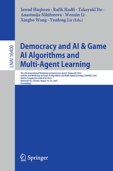 Produktbild: Democracy and AI & Game AI Algorithms and Multi-Agent Learning