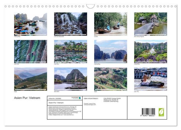 Produktbild: Asien Pur: Vietnam (Wandkalender 2026 DIN A3 quer), CALVENDO Monatskalender