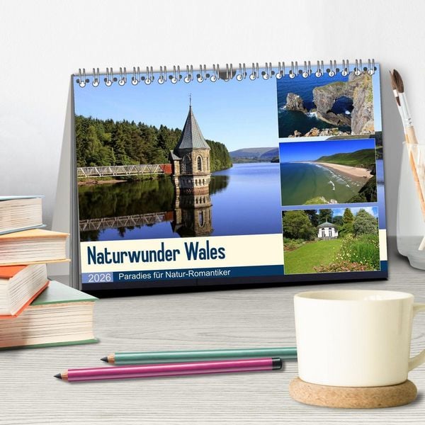 Produktbild: Naturwunder Wales (Tischkalender 2026 DIN A5 quer), CALVENDO Monatskalender